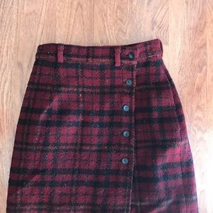 Vintage Red Plaid Skirt